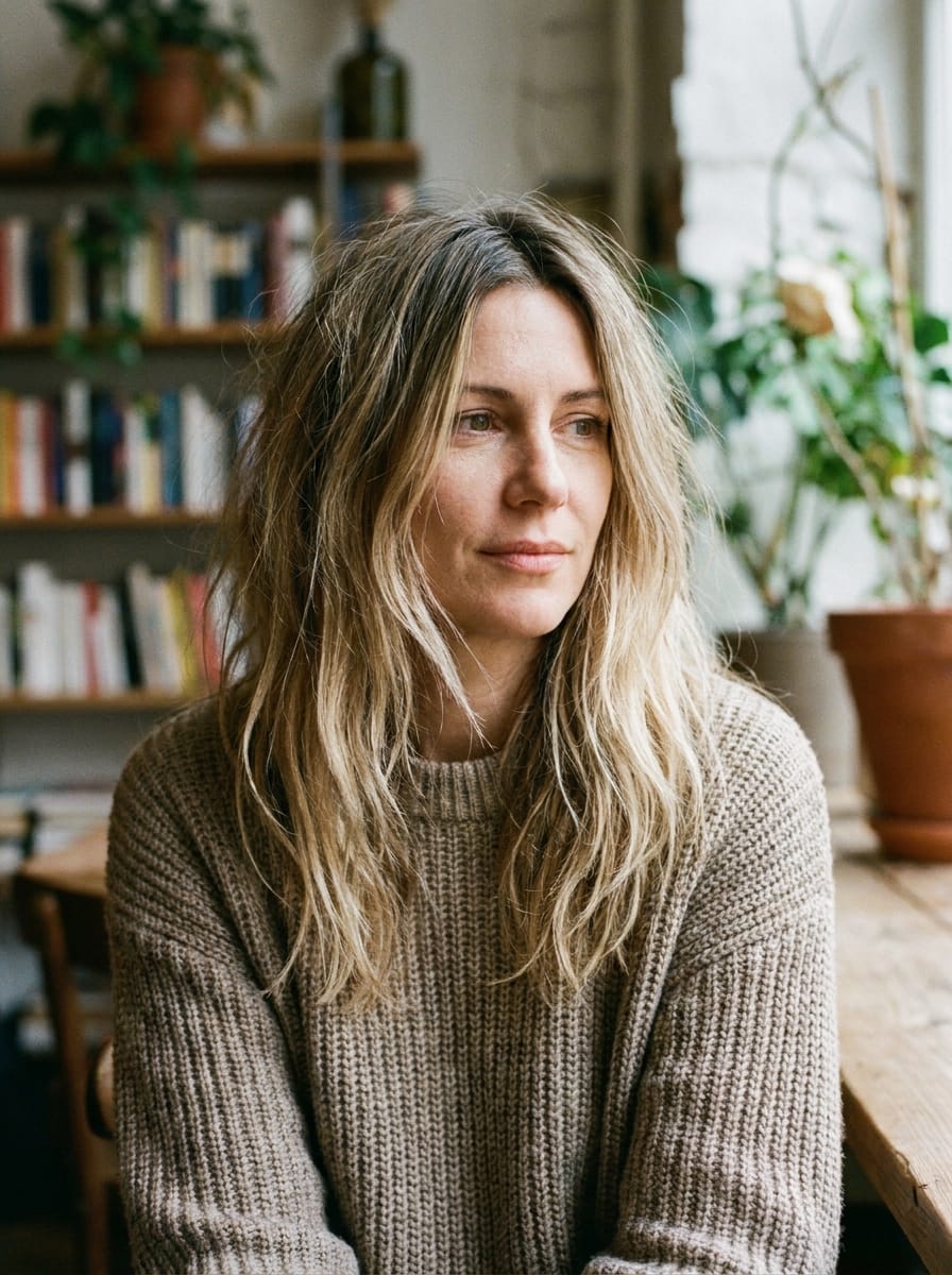 Dunkelblond mit natürlich herausgewachsenen Highlights - Dunkelblonde Haare mit Highlights